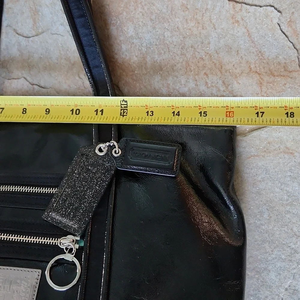 Coach Poppy Black Patent Leather Tote 13836 Y2k